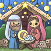 'Nativity' by Sachin Sachdeva, Diamond Painting Canvas Kit (068)