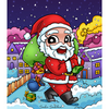 (v1.0) 'Santa Delivering Gifts' by Sachin Sachdeva, Diamond Painting Canvas Kit (038)