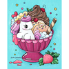 'Unicorn Dessert Dreams' by Sachin Sachdeva, Diamond Painting Canvas Kit (072)