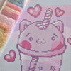 'Boba Kitty' by Jessica Maltezo, Diamond Painting Canvas Kit (016)