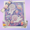 'Space Pets' by Jessica Maltezo, Diamond Painting Canvas Kit (99)