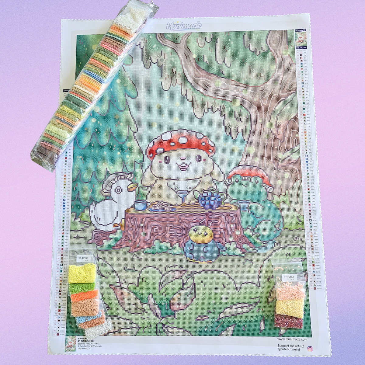 Forest Friends' by CuteButWeird, Diamond Painting Canvas Kit (114
