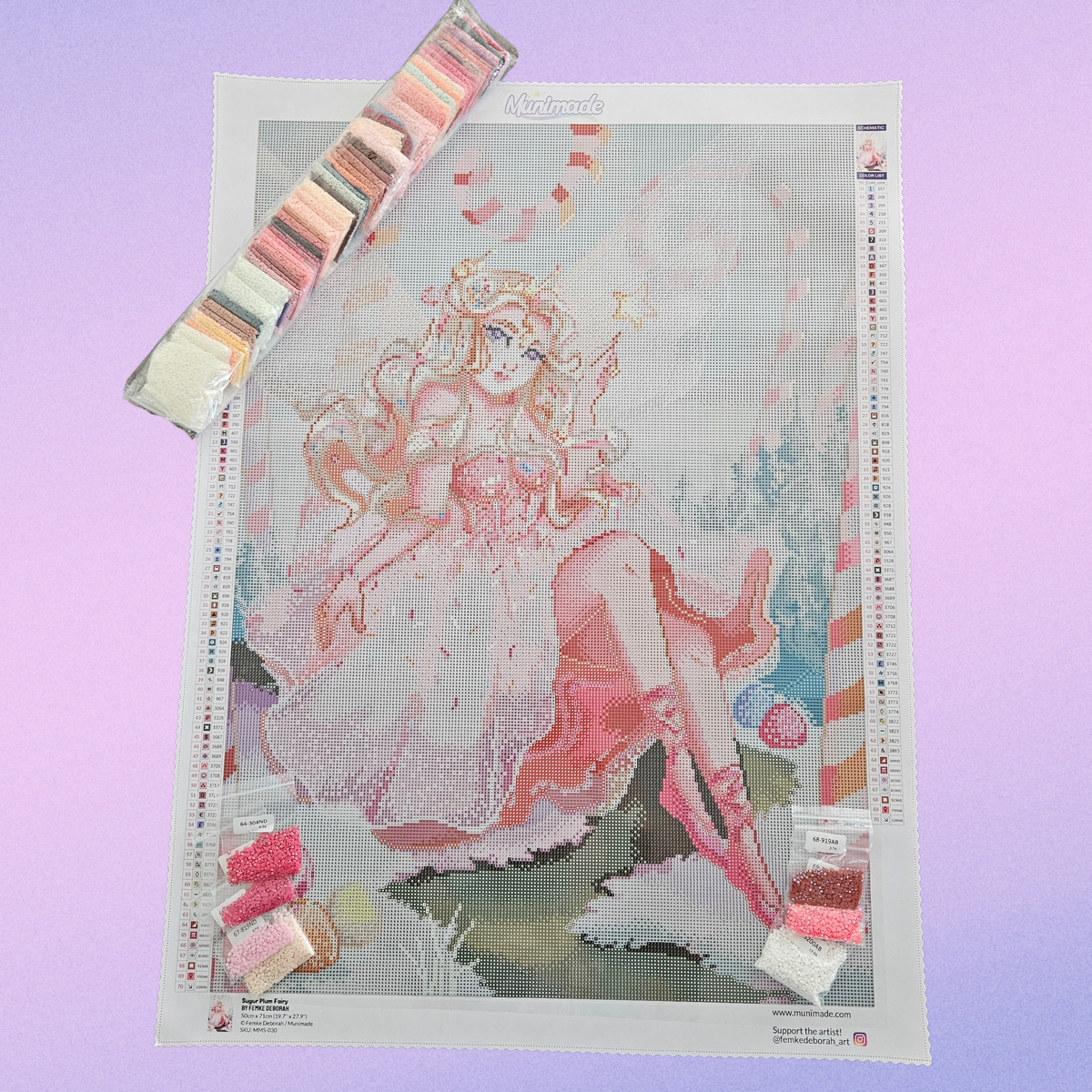 Sugar Plum Fairy' by Femke Deborah, Diamond Painting Canvas Kit Sugar Plum Fairy' by Femke Deborah, Diamond Painting Canvas Kit