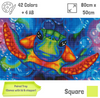 (v1.0) 'Technicolor Turtle' by Emma Casey, Diamond Painting Canvas Kit (006)