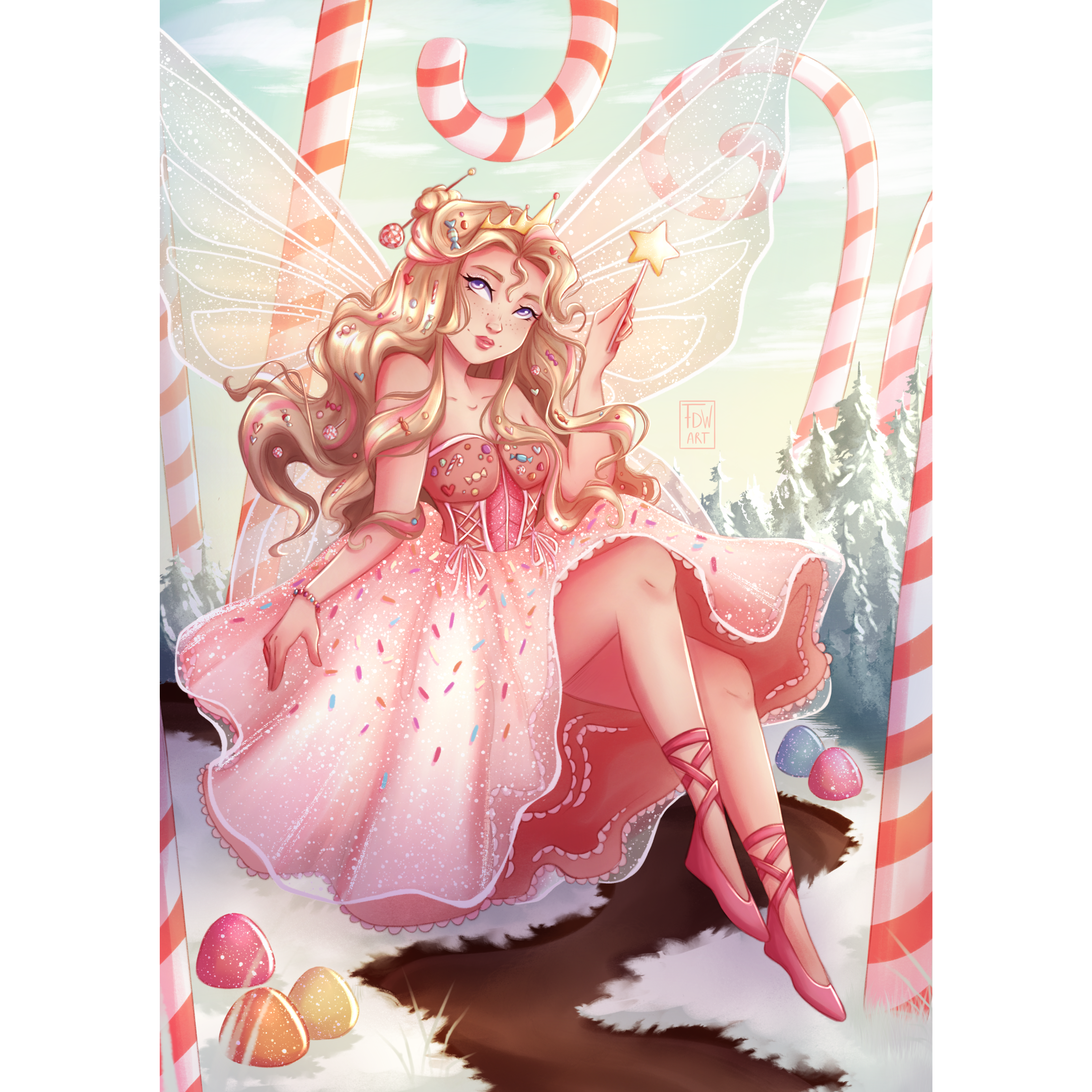 Sugar Plum Fairy' by Femke Deborah, Diamond Painting Canvas Kit