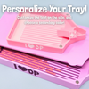 Personalize your tray! A picture that shows dual colored tray examples